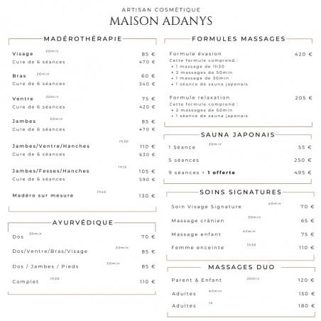 Carte Cadeau Massage